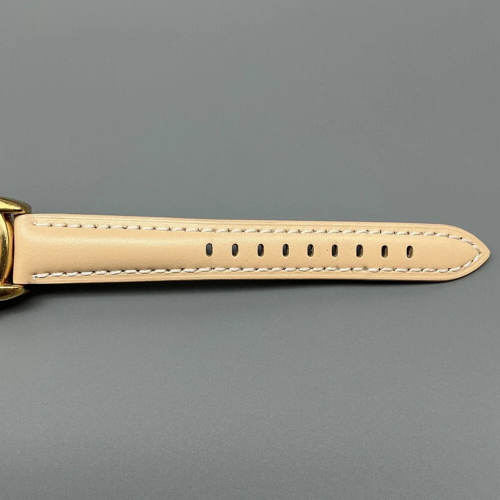 Lorus Women Watch 36mm White Mickey Mouse Talking Gold Tone Leather New Battery